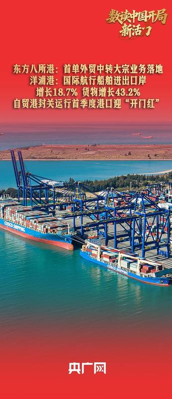  海南自贸港封关首季开门红；航运物流活力迸发，港口枢纽功能稳固。 新闻